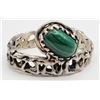 Image 1 : HANDMADE STERLING CUFF WITH LARGE MALACHITE