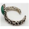 Image 2 : HANDMADE STERLING CUFF WITH LARGE MALACHITE
