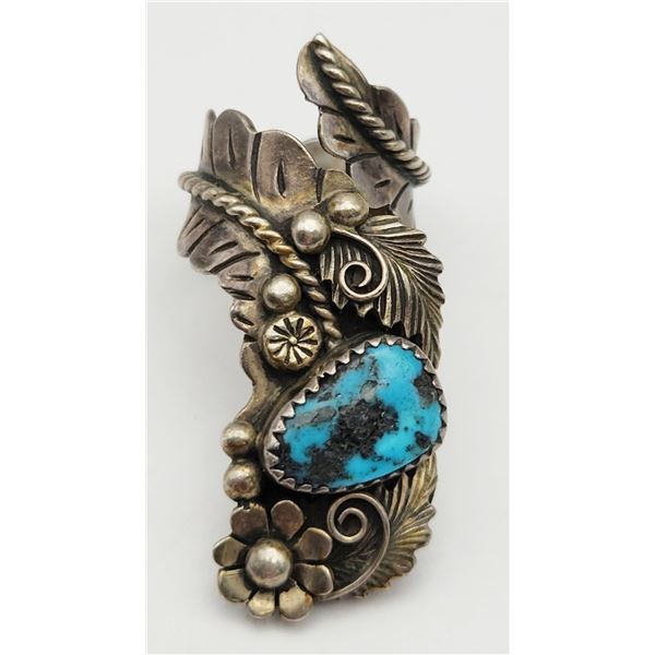 UNIQUE SOUTHWESTERN STERLING RING TURQUOISE