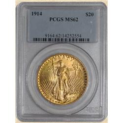 1914 $20 St. Gaudens MS62 PCGS