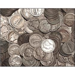 50 Mercury Dimes- $ 5 Face Value- Circulated Coins