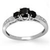 Natural 0.80 ctw White & Black Diamond Ring 14K Gold