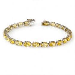 Genuine 12.18 ctw Citrine Bracelet 10K White Gold