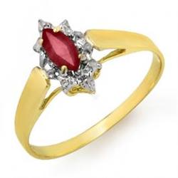 Genuine 0.33 ctw Ruby Ring 10K Yellow Gold