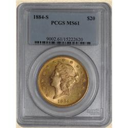 1884-S $20 Liberty MS61 PCGS
