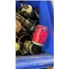 Image 8 : BIN OF FISHING REELS AND 2 BOAT PROPELLORS