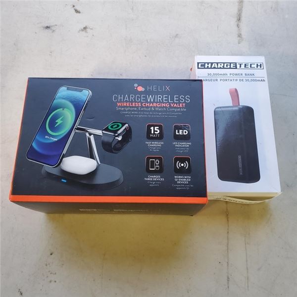 AS NEW CHARGETECH 30,000MAH POWER BANK WITH HELIX CHARGE WIRELESS 3 IN ...
