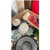 Image 8 : 2 BOXES OF KITCHENAID POT, KITCHEN UTENSILS AND MORE