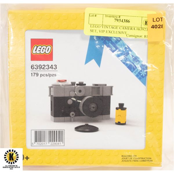 LEGO VINTAGE CAMERA #6392343 SET, VIP EXCLUSIVE