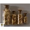 Image 1 : LOT OF 4 GOLD FOIL FLAKES IN GLASS BOTTLES