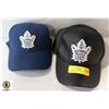 Image 1 : 2 X MAPLE LEAFS HATS 9BLACK IS LEATHER)