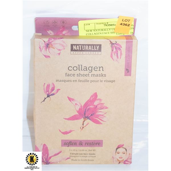 NEW NATURALLY UPPER CANADA COLLAGEN FACE SHEET