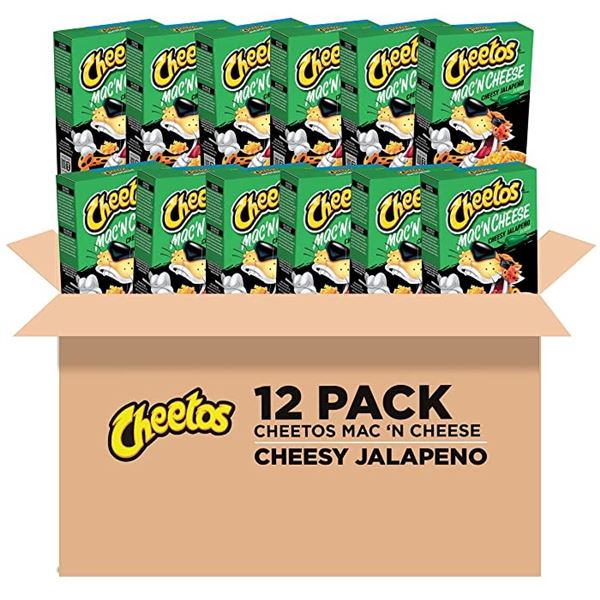 CASE WITH 12 BOXES OF CHEETOS JALAPINO MAC&CHEESE