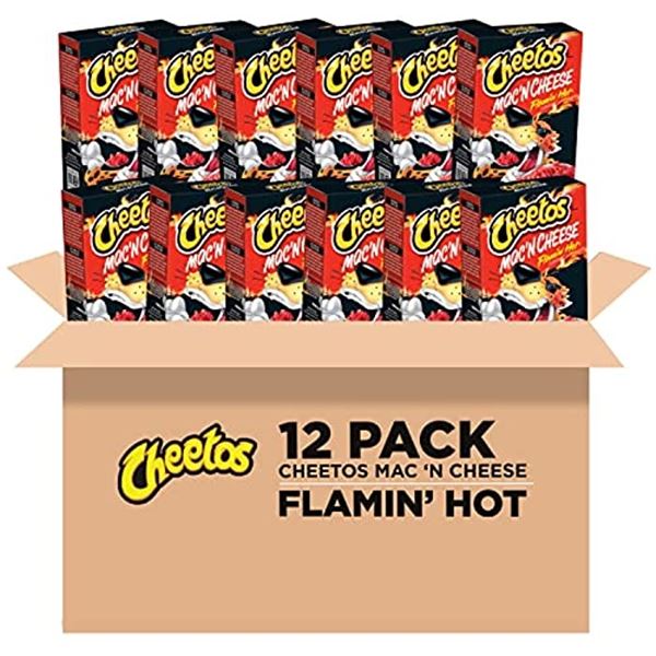 CASE W/12 BOXES OF CHEETOS FLAMIN HOT MAC&CHEESE