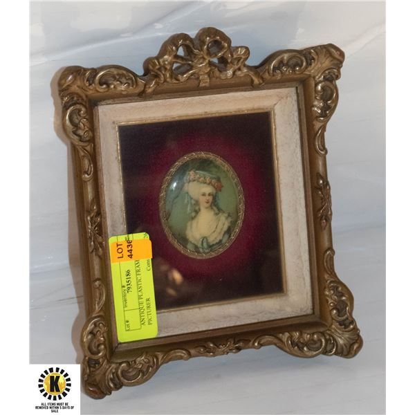 ANTIQUE PLASTIC FRAMED PICTURER