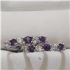 Image 1 : BZ0160-63 SILVER AMETHYST HOOP EARRINGS