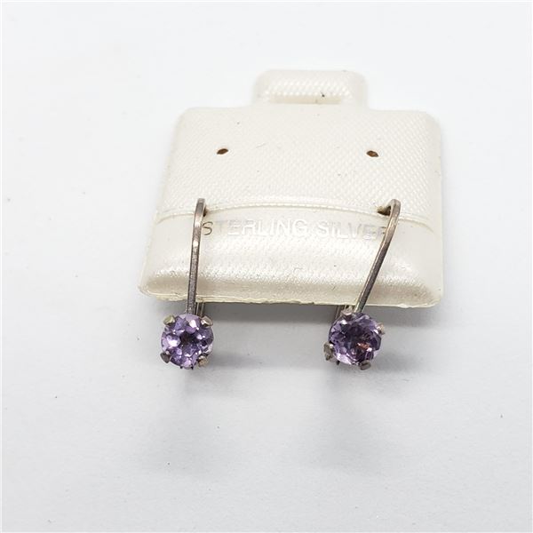 BZ0160-69 SILVER TANZANITE(0.38CT) EARRINGS