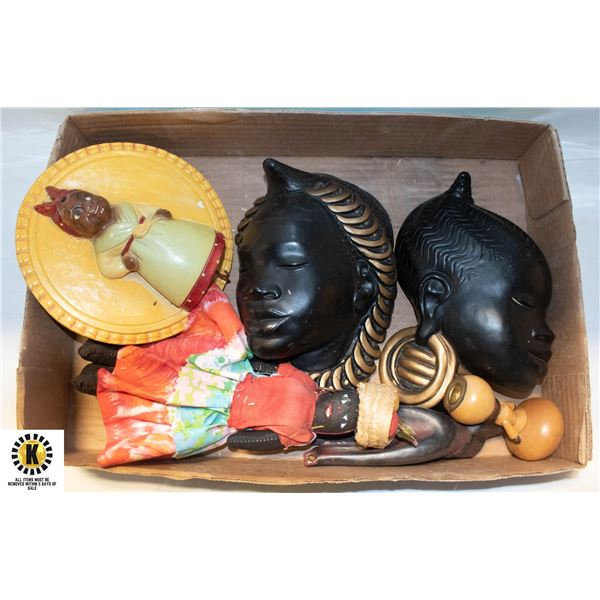 VINTAGE AFRICAN CHALKWARE WALL HANGINGS