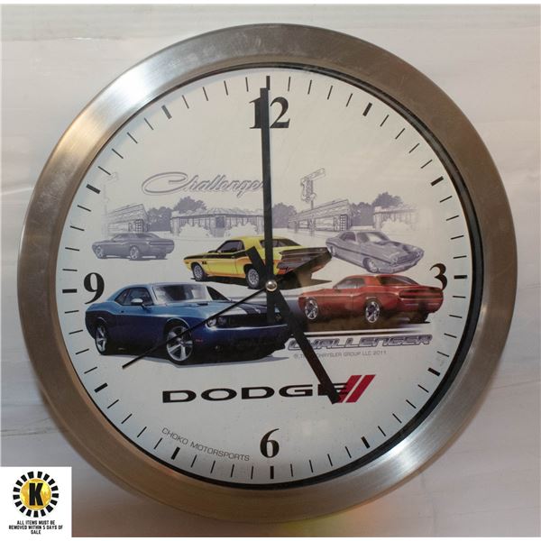 METAL FRAMED DODGE CHALLENGER CLOCK