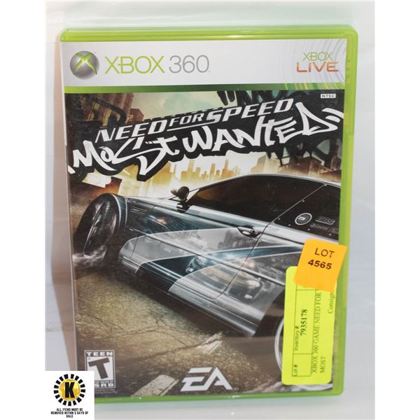 XBOX 360 GAME NEED FOR SPEED MOST