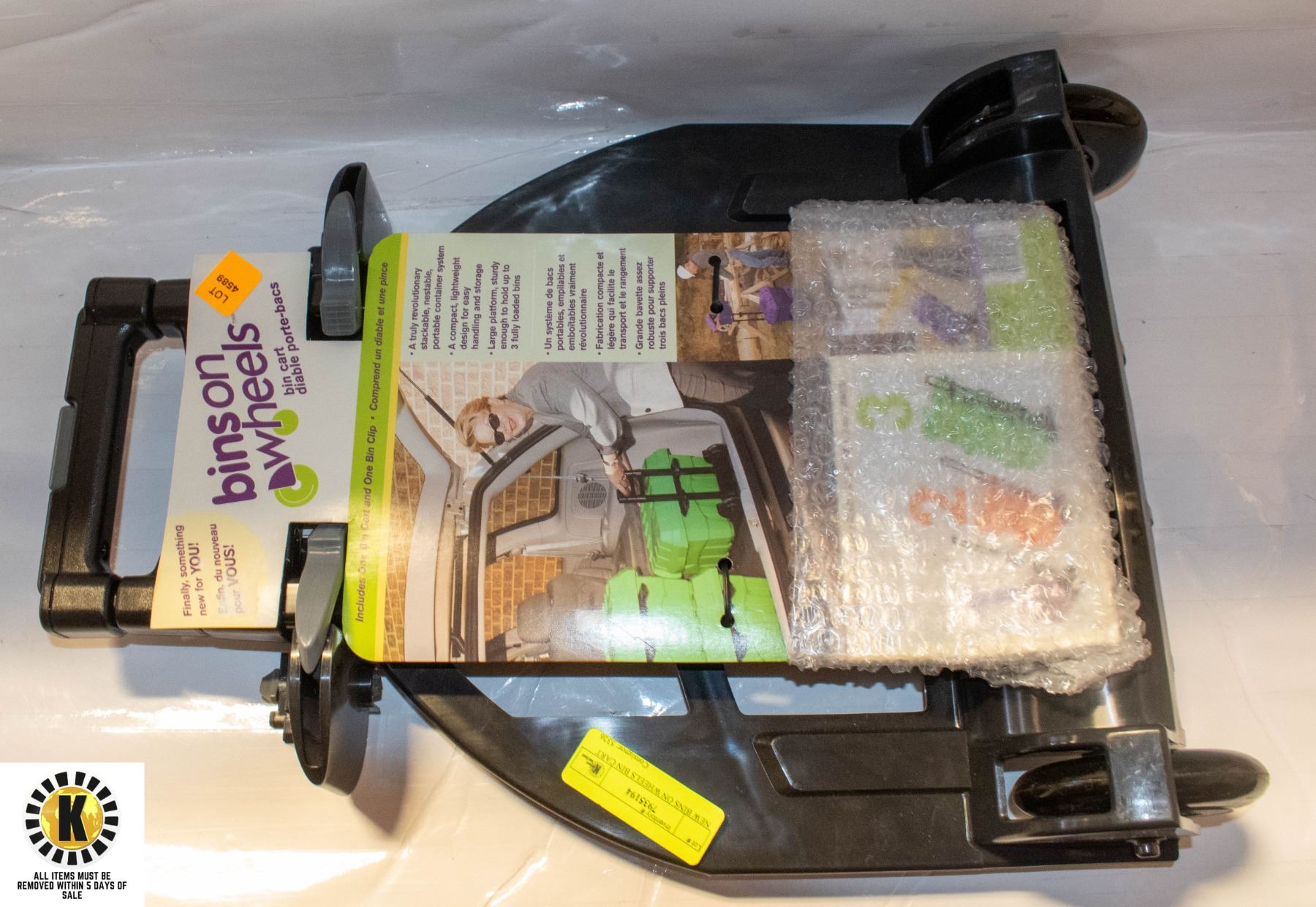 NEW BINS ON WHEELS BIN CART
