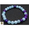 #181-NATURAL BLUE AQUARMARINE,SUGILITE  BRACELET
