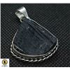 #295- NATURAL BLACK TOURMALINE (RAW) PENDANT