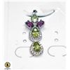 Image 1 : #52-NATURAL  PERIDOT 4X6 MM & RHODOLITE PENDANT