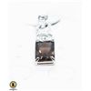 Image 1 : #257-NATURAL UNHEATED SMOKY QUARTZ 7.3 X 9 PENDANT