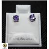 Image 1 : #18-NATURAL PURPLE AMETHYST 4MM STUD EARRINGS