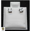 Image 1 : #22-NATURAL BLUE TOPAZ 3.2 MM STUD EARRINGS
