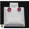Image 1 : #11-NATURAL MYSTIC PINK TOPAZ 4MM STUD EARRINGS