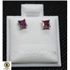 Image 1 : #16-NATURAL RED GARNET 3.2 MM STUD EARRINGS