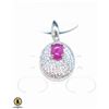 #243-NATURAL HEATED RUBY 5X7 & CZ PENDANT