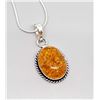 Image 1 : OVAL BALTIC AMBER PENDANT ON