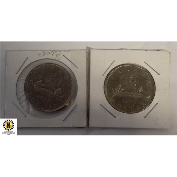 2 COLLECTICBLE CANADIAN 1 DOLLAR COINS