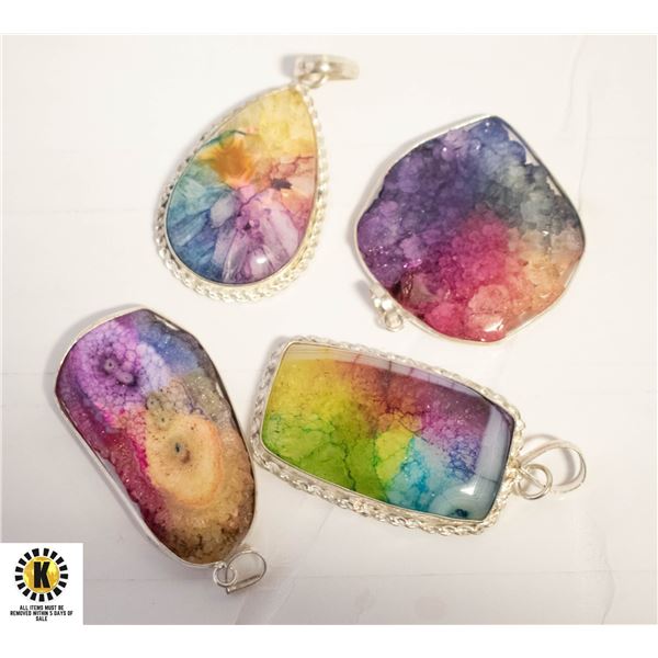 4 LARGE RAINBOW SOLAR DRUZY 925