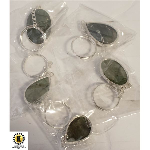 5 LABRADORITE 925 SILVER PLATED KEY CHAINS