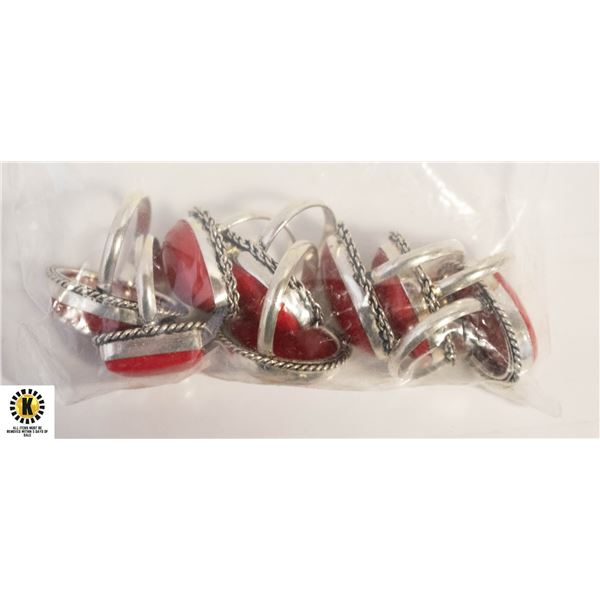 8 EXTRA LARGE CORAL GEMSTONE 925 SILVER