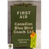 Image 1 : OLD METAL FIRST AID KIT CANADIAN BLUE BIRD COACH