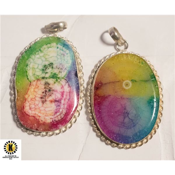 2 EXTRA LARGE RAINBOW SOLAR DRUZY 925