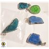 Image 1 : 5 AGATE GEMSTONE 925 SILVER PLATED