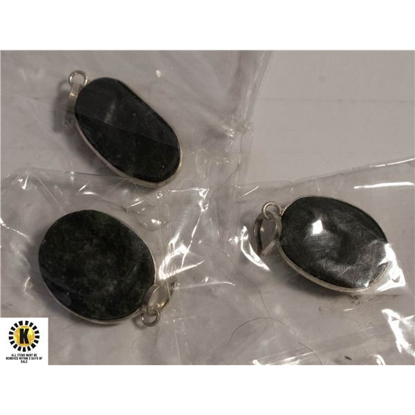 3 BLACK NATURAL TOURMALINE 925