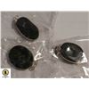 Image 1 : 3 BLACK NATURAL TOURMALINE 925