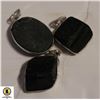 Image 1 : 3 BLACK NATURAL TOURMALINE 925