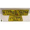 1980'S LICENSE PLATES ALBERTA SET OF 3