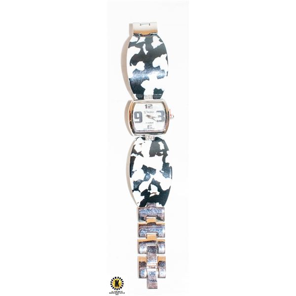 GENEVA LADIES DALMATIAN LIKE STAINLESS STEEL