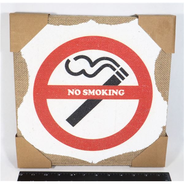 NEW BURLAP N0 SMOKING SIGN