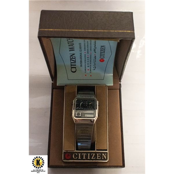 VINTAGE CITIZEN WATCH W BOX AS IS