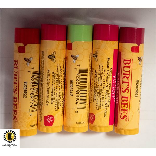 5 BURT'S BEES 100% NATURAL MOISTURIZING